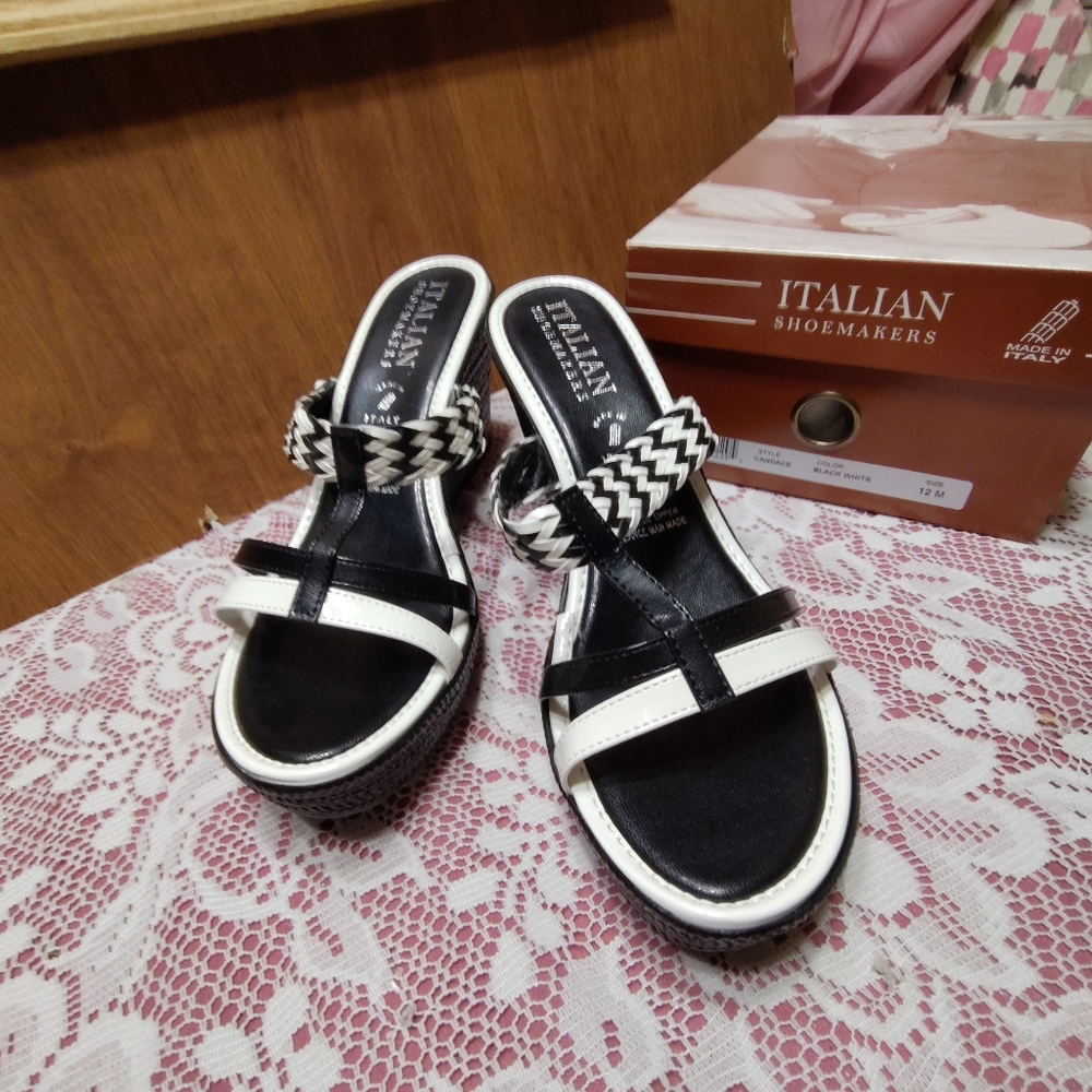 Italian Shoemaker Vegan Wedge sandal size 12 NIB